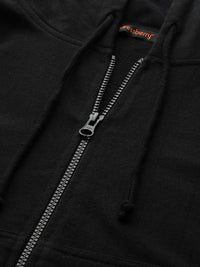 DressBerry Women Black Solid Hooded Sweatshirt