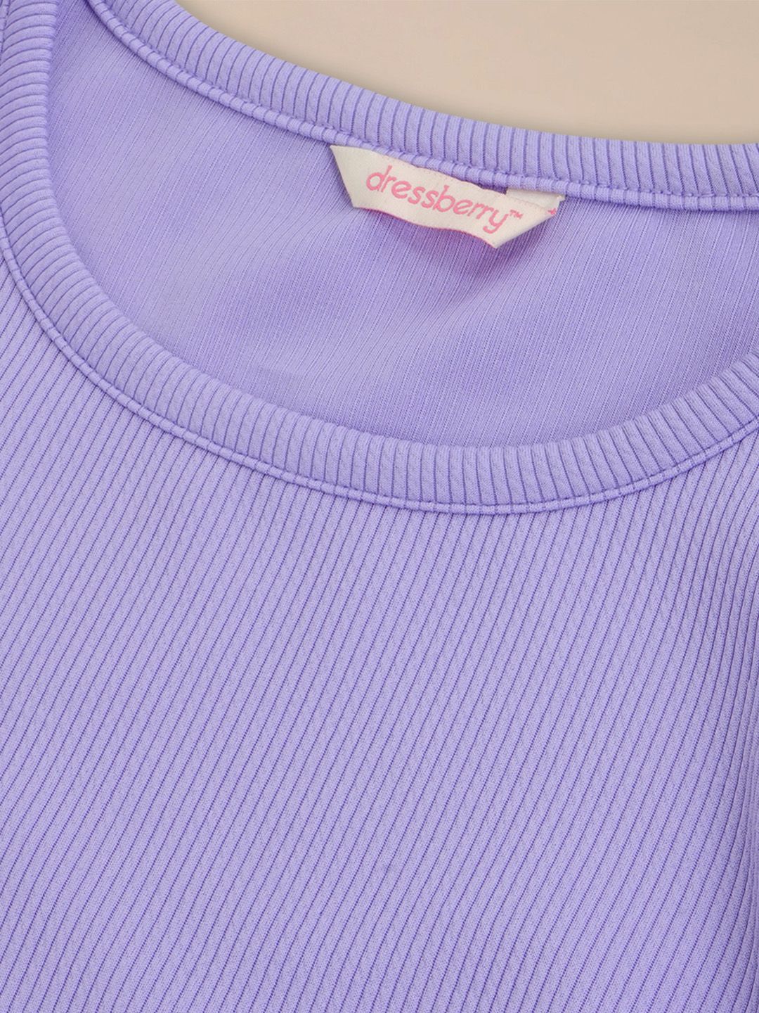 DressBerry Solid Ribbed T-shirt