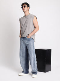 Bene Kleed Men Sleeveless Raw Edge T-shirt
