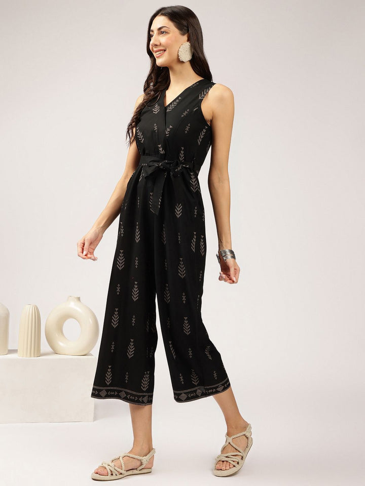 Anouk Ethnic Motifs Printed Sleeveless Waist Tie-Ups Culotte Jumpsuit