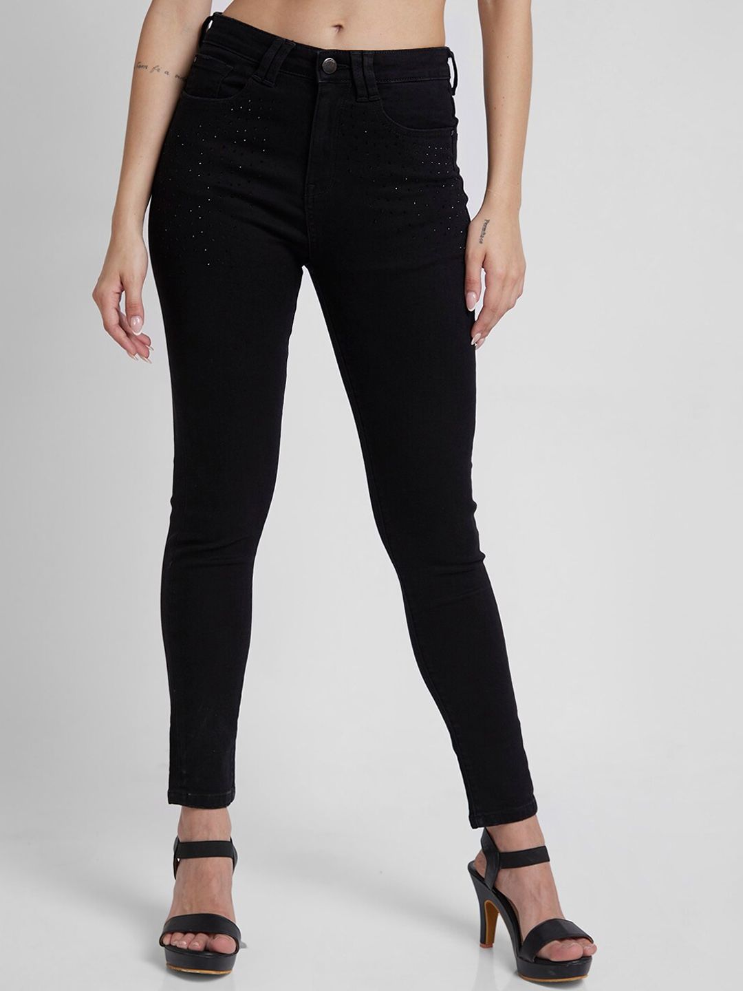 SPYKAR Women Super Skinny Fit Clean Look Mid-Rise Stretchable Jeans