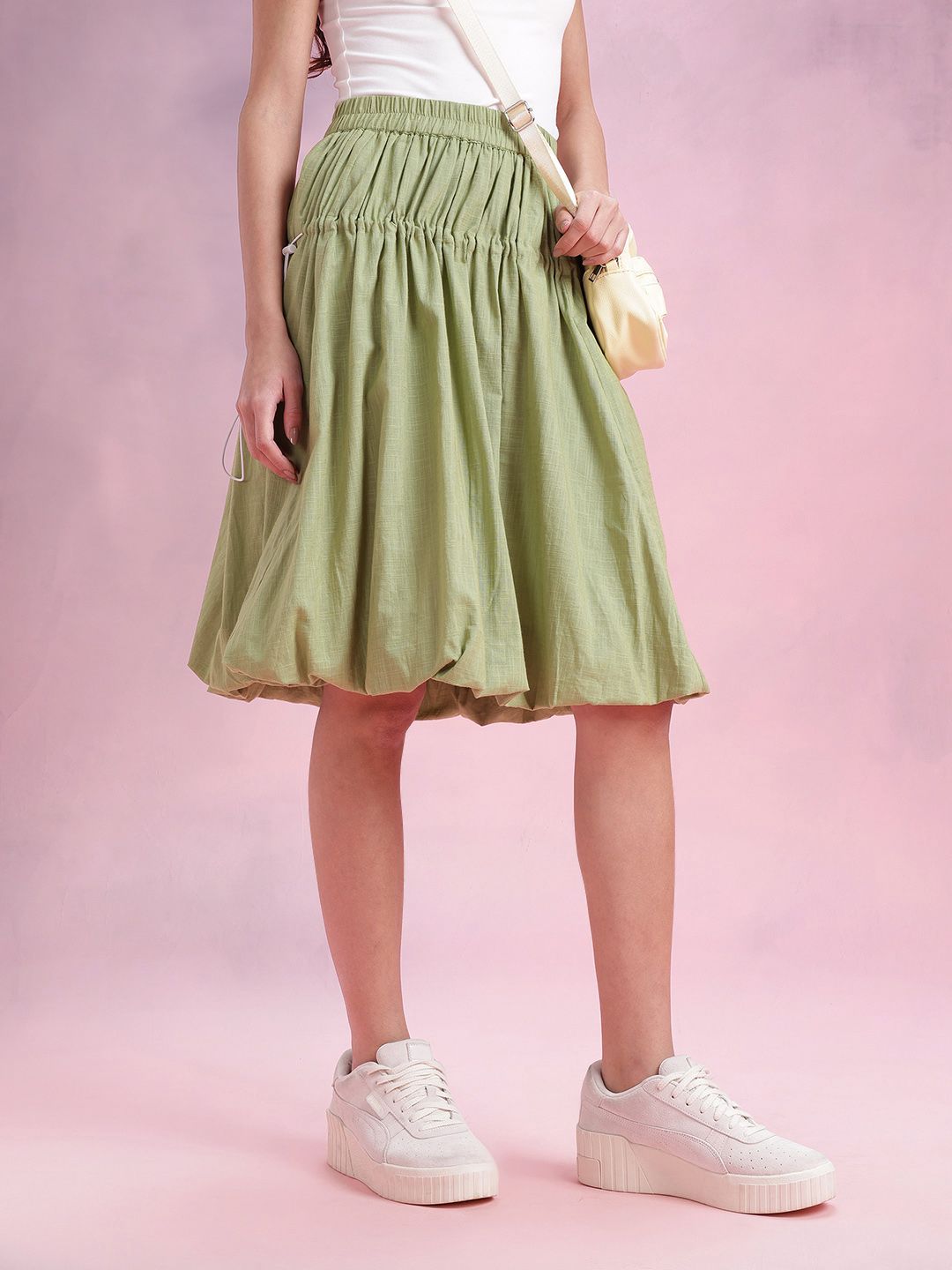 DressBerry Toggle Fastening Ruched Balloon Skirt