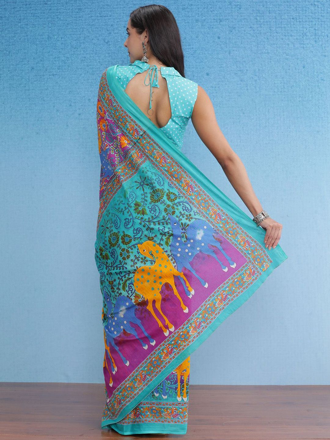 Saree mall Kalamkari Pure Cotton Bagru Sarees