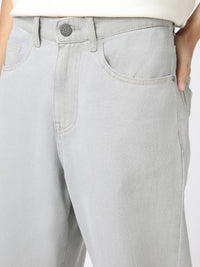 Urbano Fashion Men's Ice Grey Loose Baggy Fit Washed Jeans Non-Stretchable