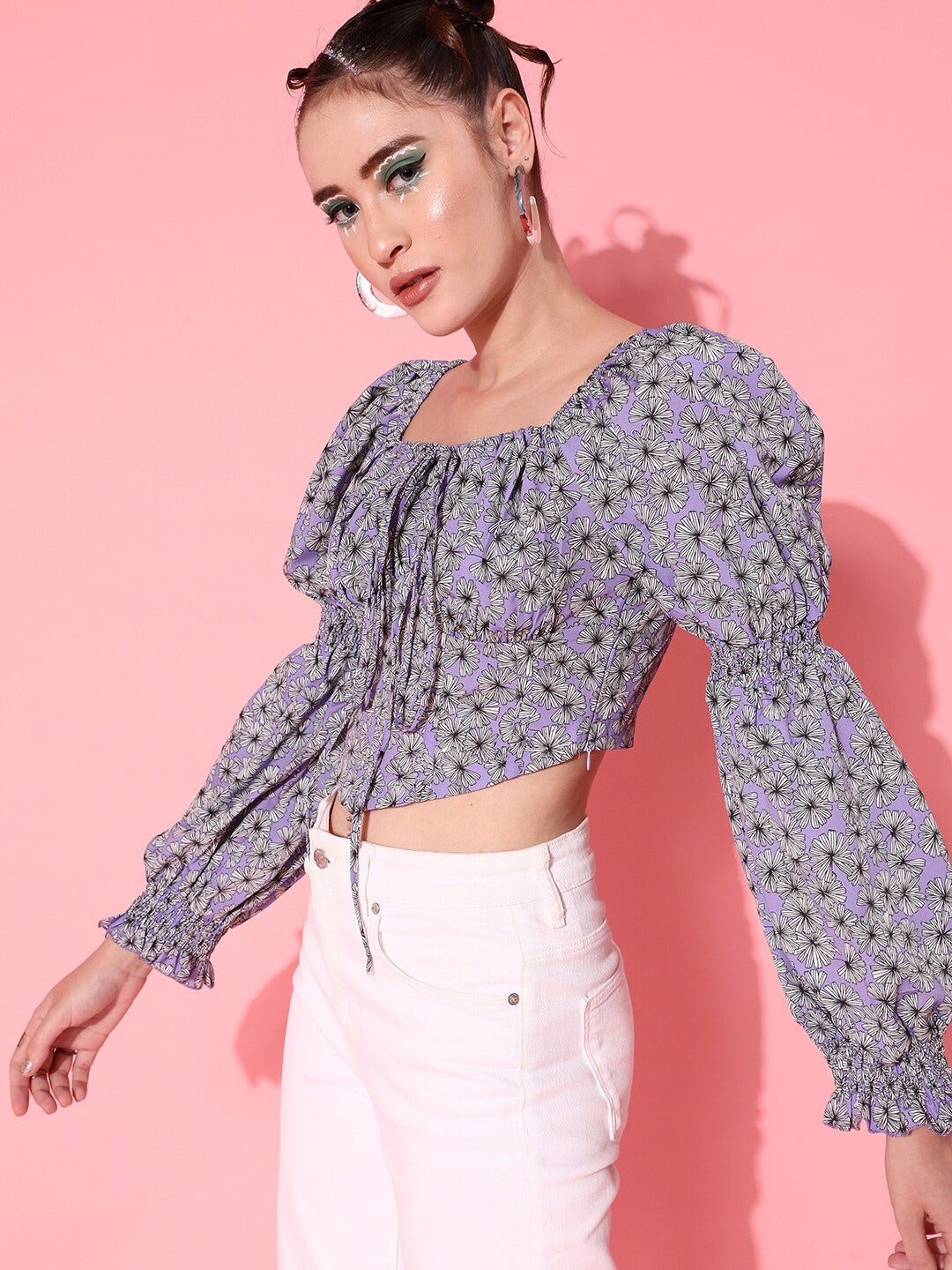 STREET 9 Elegant Lavender Floral Top