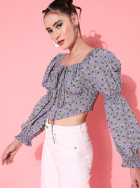STREET 9 Elegant Lavender Floral Top