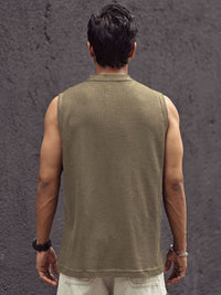 Powerlook Men Self Design Henley Neck T-shirt