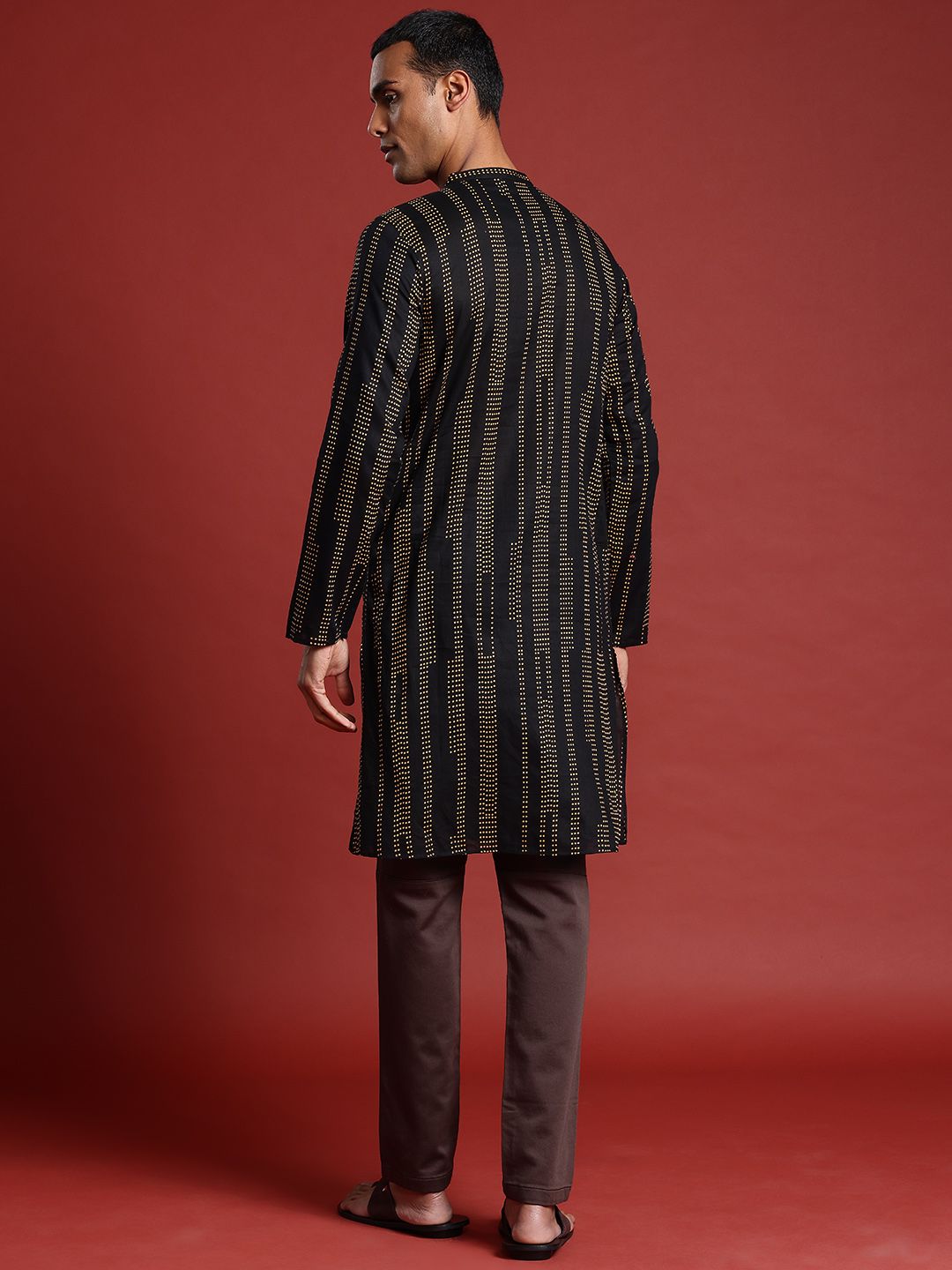 Anouk Men Pure Cotton Geometric Printed Kurta