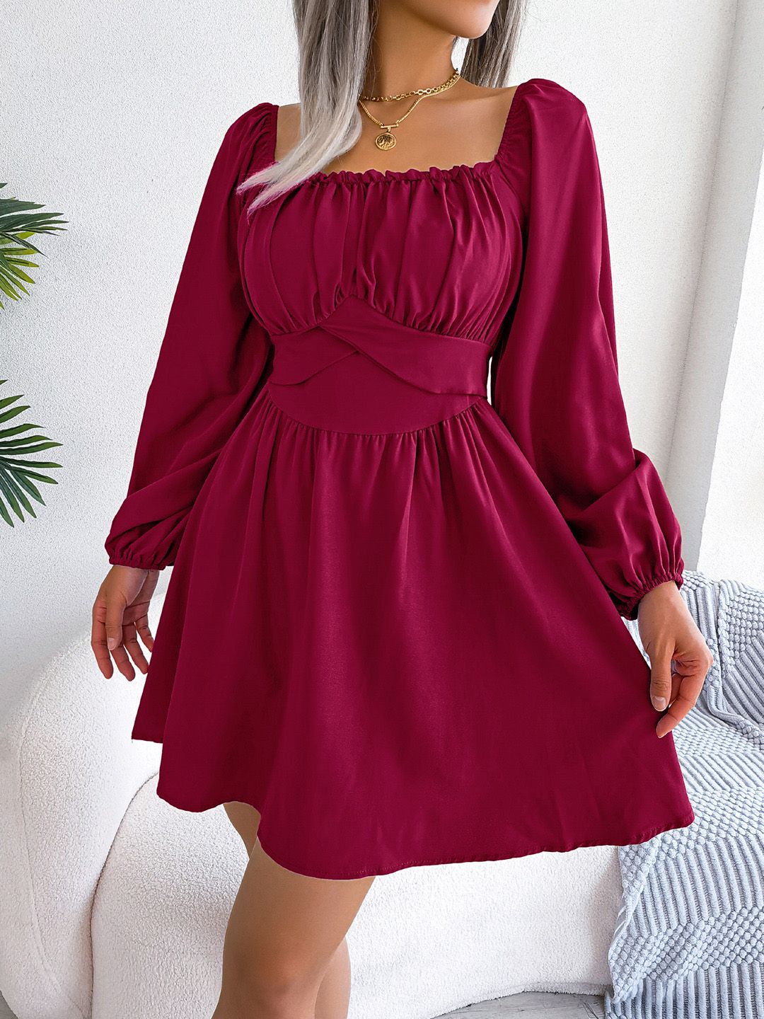 all about you Puff Sleeve Fit & Flare Dress