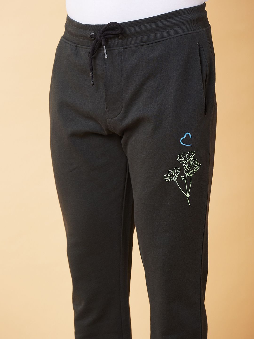 Being Human Men Mid Rise Placement Print Track Pants