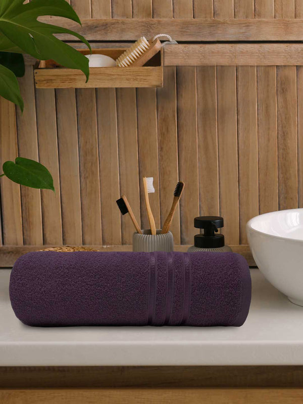 MYTRIDENT Purple 400 GSM Pure Cotton Bath Towel