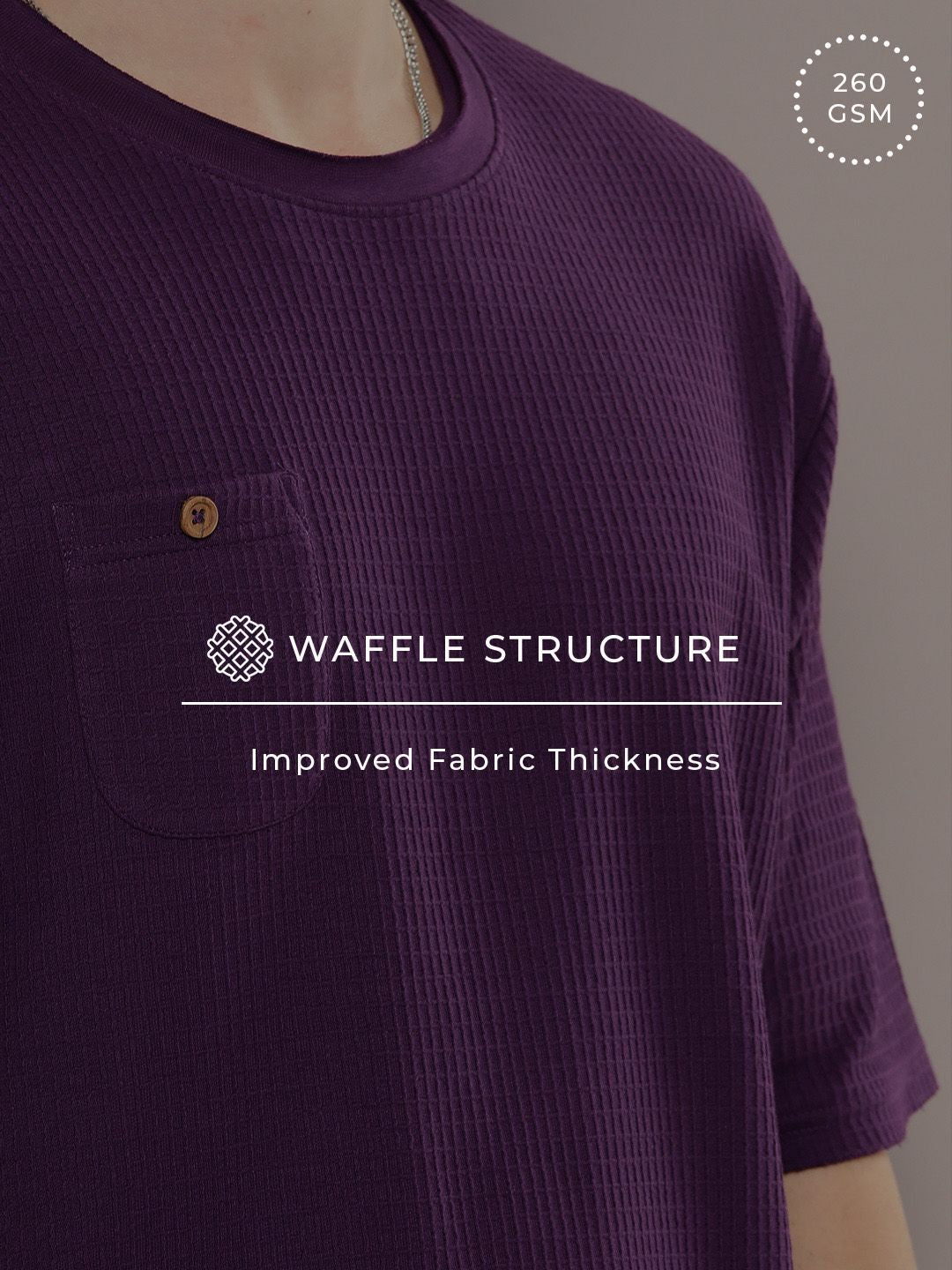 DILLINGER Men Waffle Structure Pure Cotton Pockets T-shirt