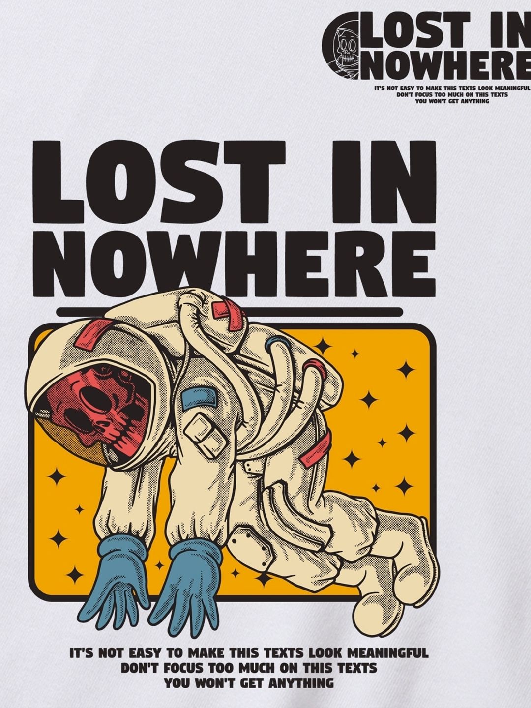Bewakoof Lost in Nowhere Graphic Printed Drop-Shoulder Oversized Pure Cotton T-shirt