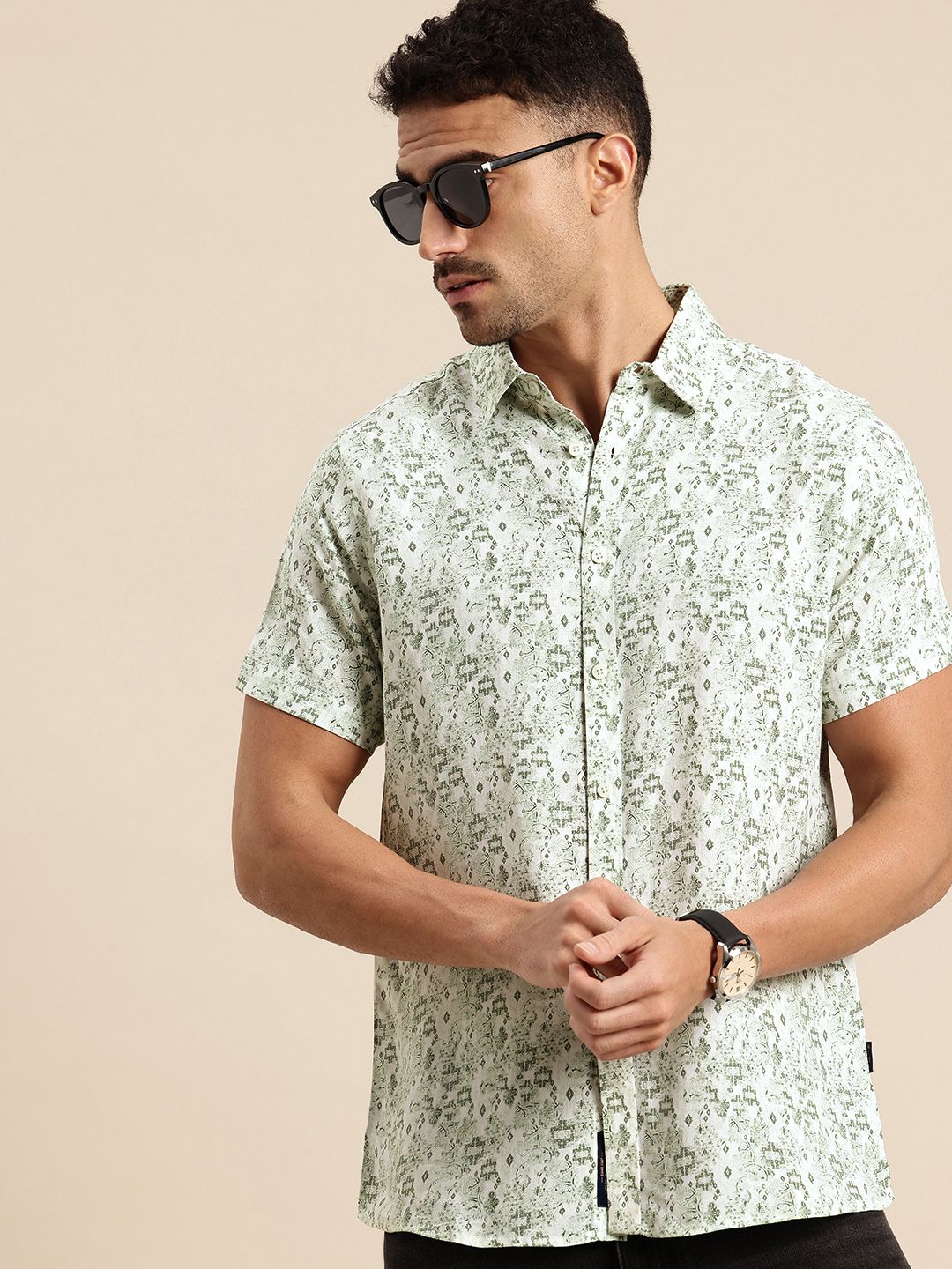 Being Human Slim Fit Ethnic Printed Casual Shirt