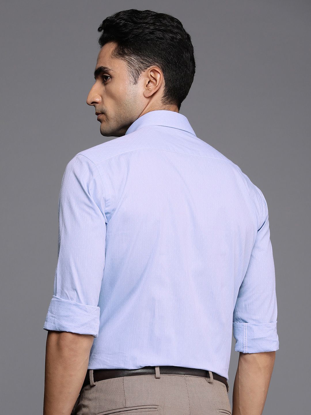 Raymond Self Design Slim Fit Pure Cotton Formal Shirt