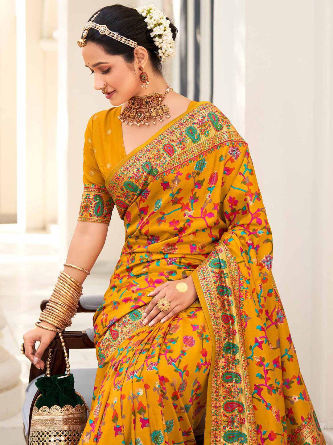 Saree mall Ethnic Motifs Printed Bagh Sarees