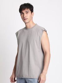 Bene Kleed Men Sleeveless Raw Edge T-shirt