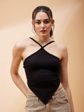 SASSAFRAS BASICS Halter Neck Sleeveless Cotton Top