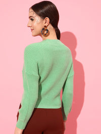 STREET 9 Women Acrylic Cable Knit Crop Pullover