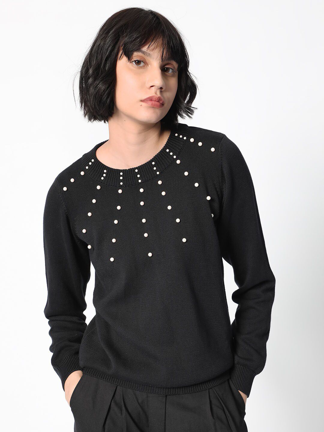 RAREISM JUNICH Embellished Round Neck Pullover