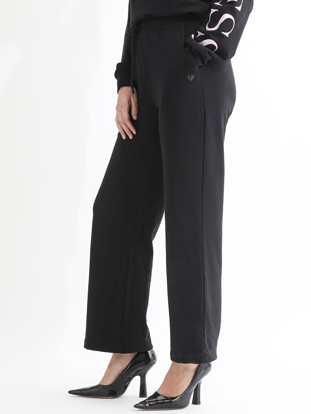 RAREISM Women Mid Rise Slim Fit Cotton Track Pants