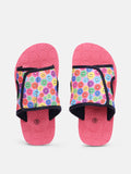 YK Girls Pink Printed Sliders