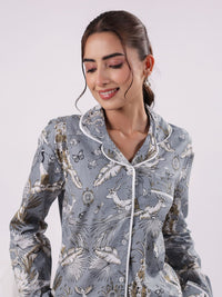 SANSKRUTIHOMES Women Printed Pure Cotton Night suit