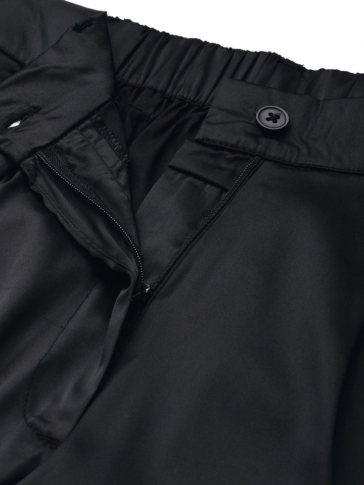 DressBerry Women Satin Finish Cargo Style Pleated Trousers