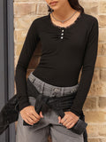 DressBerry Lace Gather Detailed Fitted Top