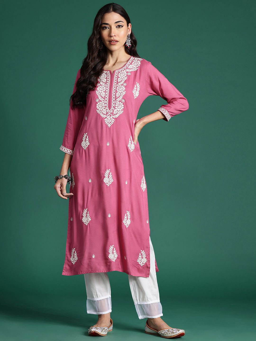 Indo Era Ethnic Motifs Embroidered Thread Work Kurta