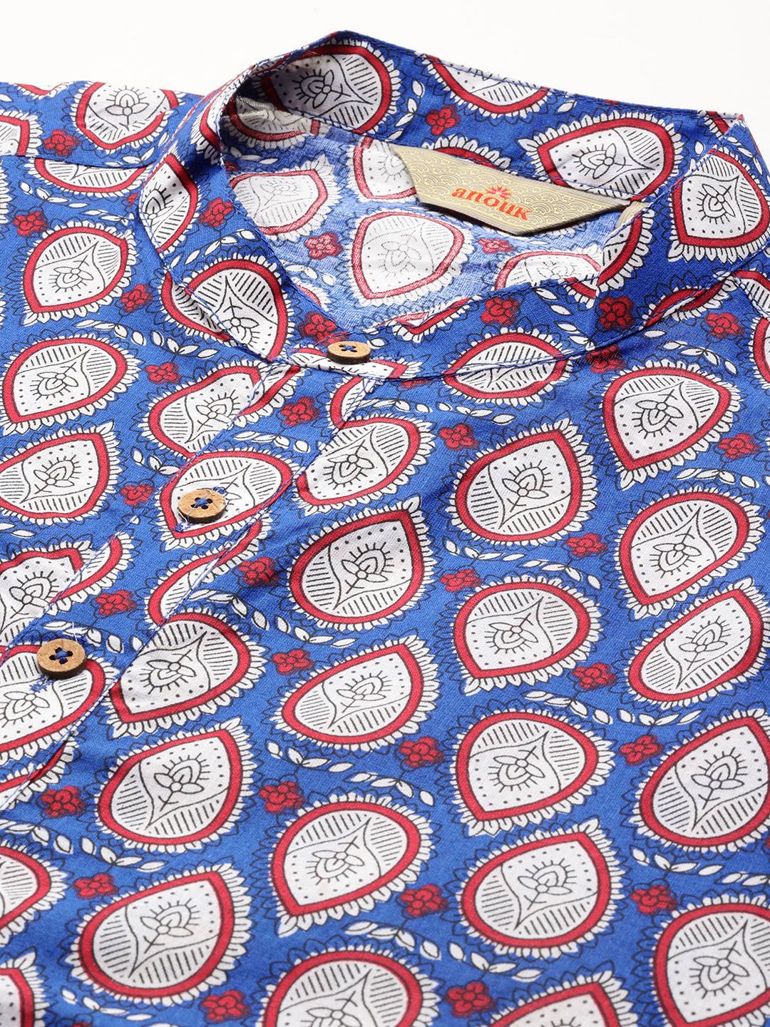 Anouk Pure Cotton Printed Mandarin Collar Kurta