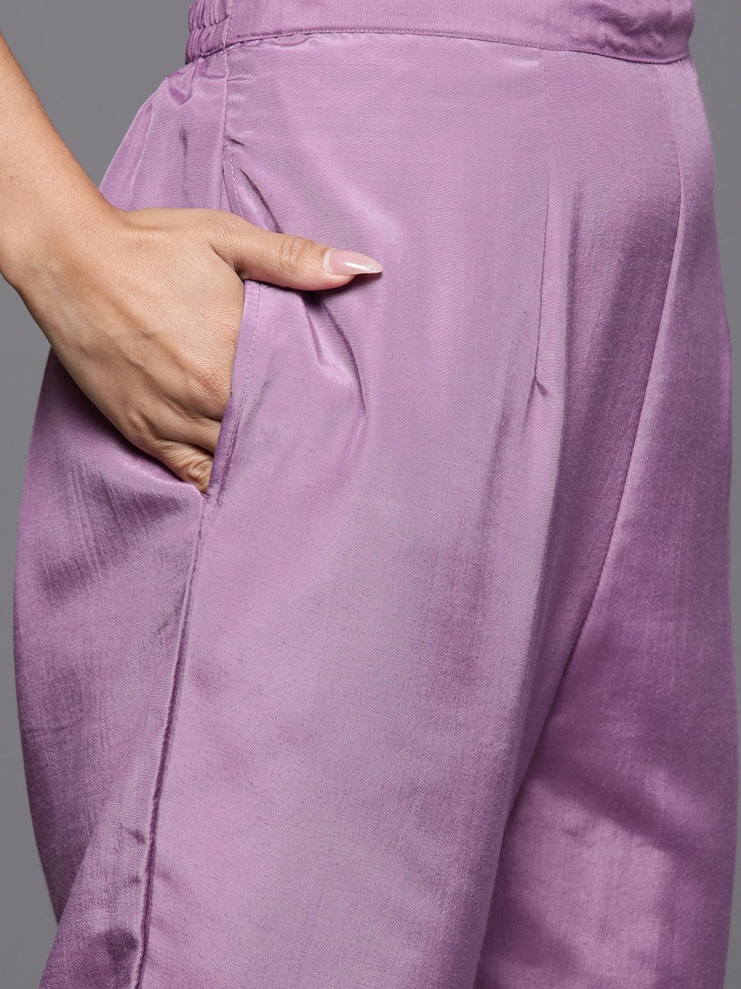 Indo Era Floral Embroidered Regular Sequinned Kurta with Trousers & Dupatta