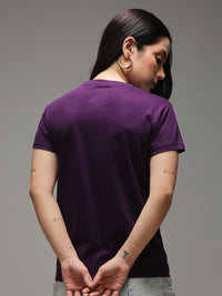 DILLINGER Women Regular Fit Crew Neck Varsity Puff Print Tshirt