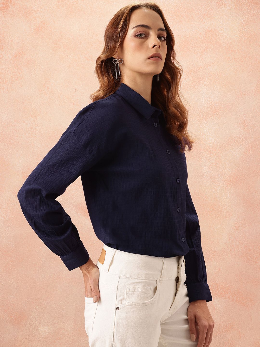 all about you Geometric Design Pure Cotton Casual Shirt