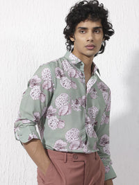 RARE RABBIT Men Sakura Slim Fit Floral Opaque Printed Shirt