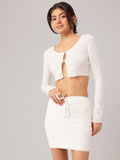 DressBerry Snowy Luxe Crop Ribbed Co-Ord