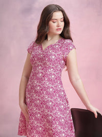 DressBerry Floral Print A-Line Dress