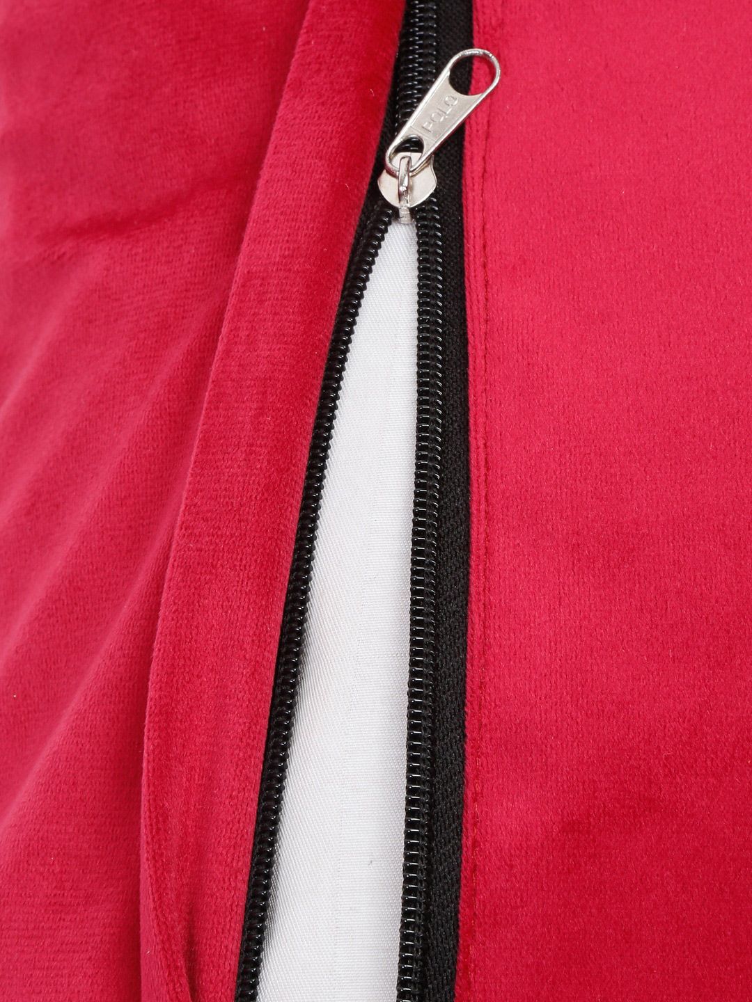 HOSTA HOMES Red & Gold Set of 2 Ethnic Motifs Velvet Square Cushion Covers