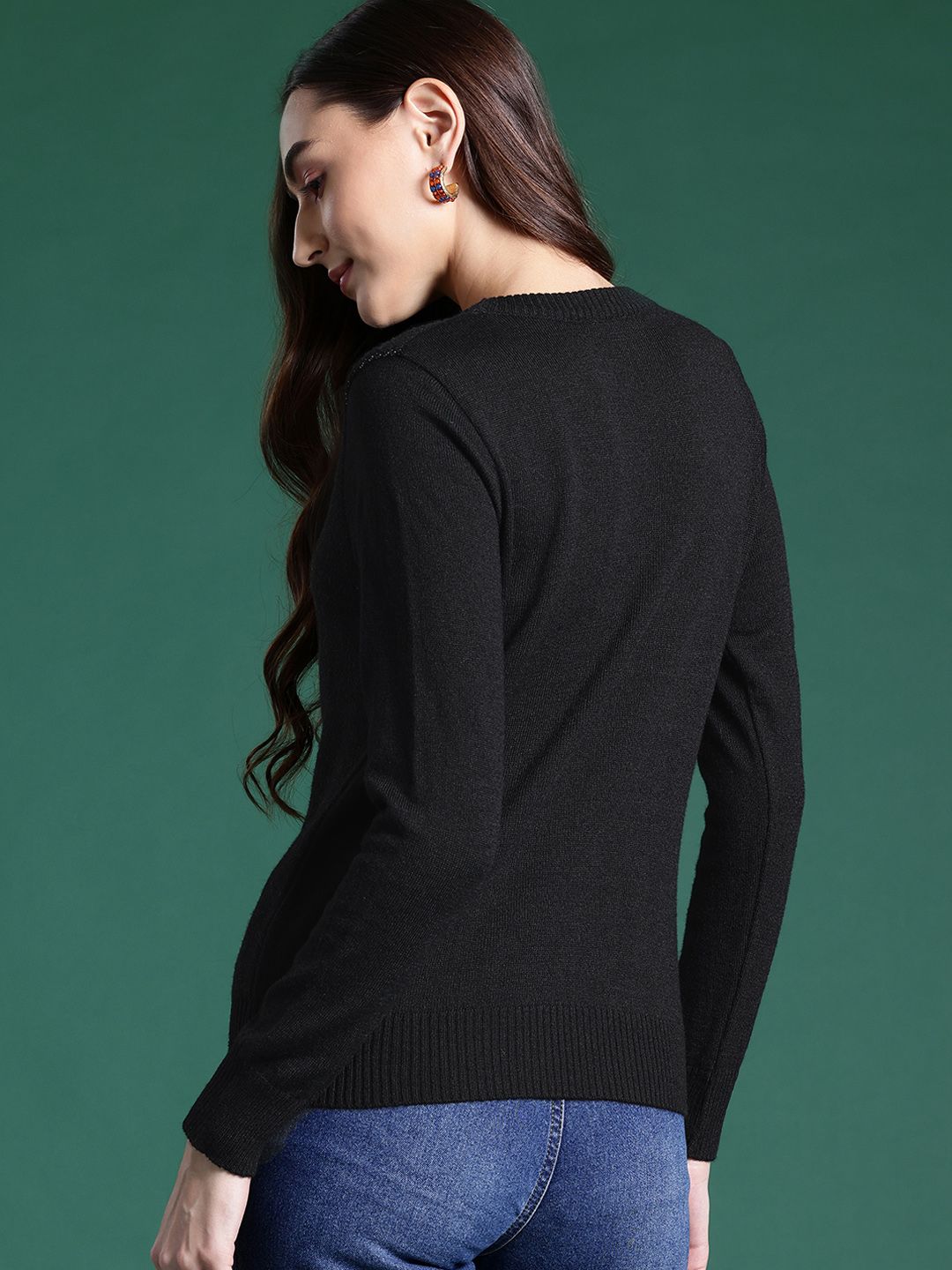 DressBerry Conversational Design Acrylic Pullover