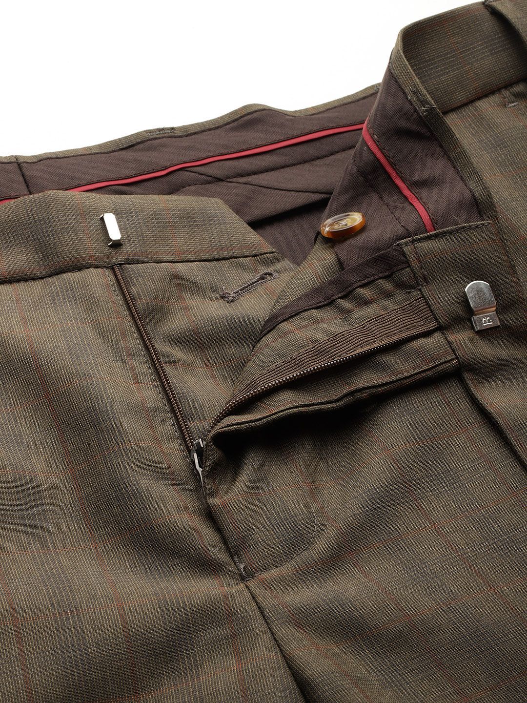 Raymond Men Checked Slim Fit Formal Trousers