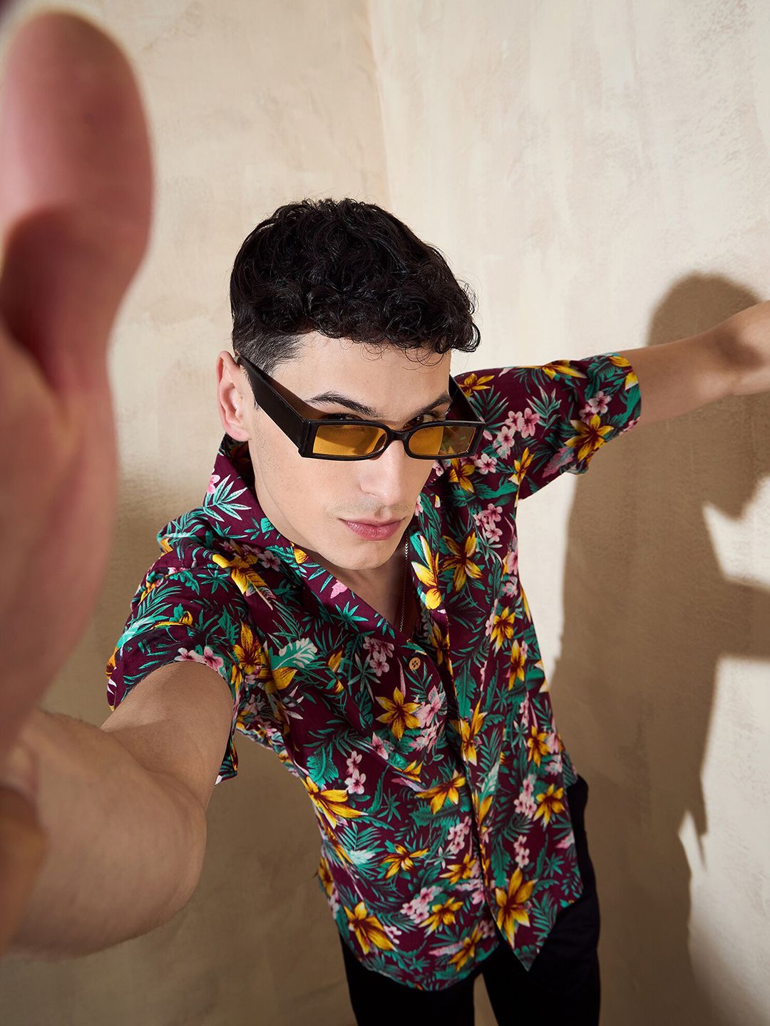 DENNISON Floral Printed Oversized Casual Shirt