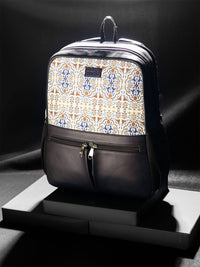 ZOUK Agra Floral Printed Vegan Leather Backpack With Compression Straps-Up to 16 inch