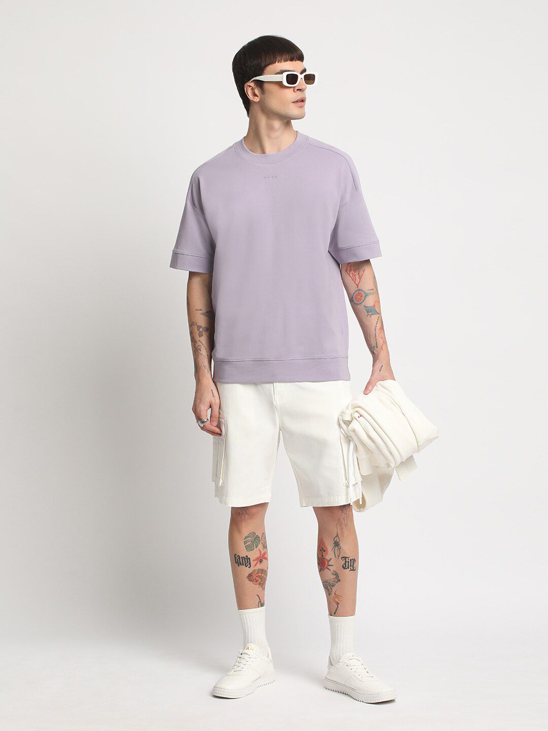 THE BEAR HOUSE Drop Shoulder Relaxed Fit Cotton T-shirt