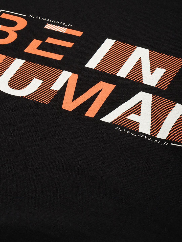 Being Human Brand Logo Printed Pure Cotton Slim Fit T-shirt