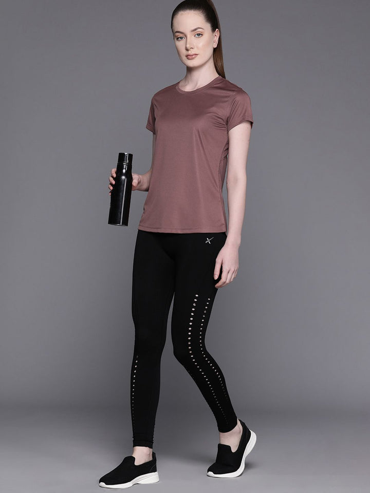 HRX by Hrithik Roshan Back-Slit Reflective Elements Detailed Rapid-Dry Training T-shirt