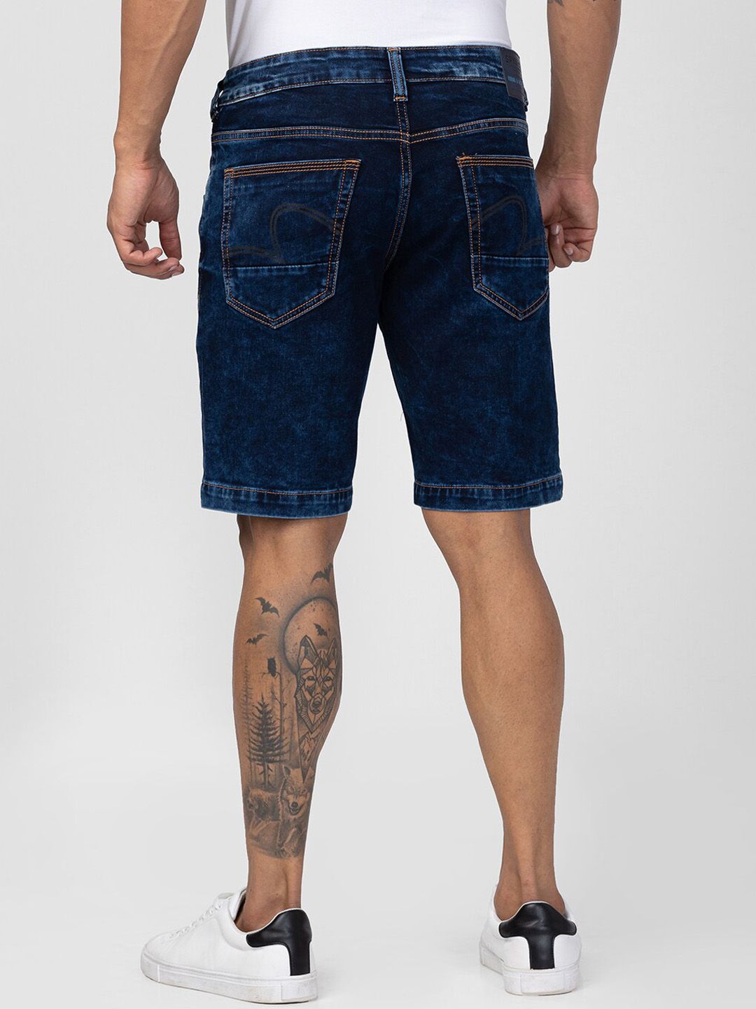 SPYKAR Men Washed Denim Shorts