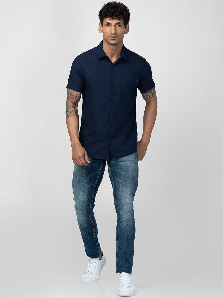 SPYKAR Men Slim Fit Low-Rise Low Distress Heavy Fade Jeans