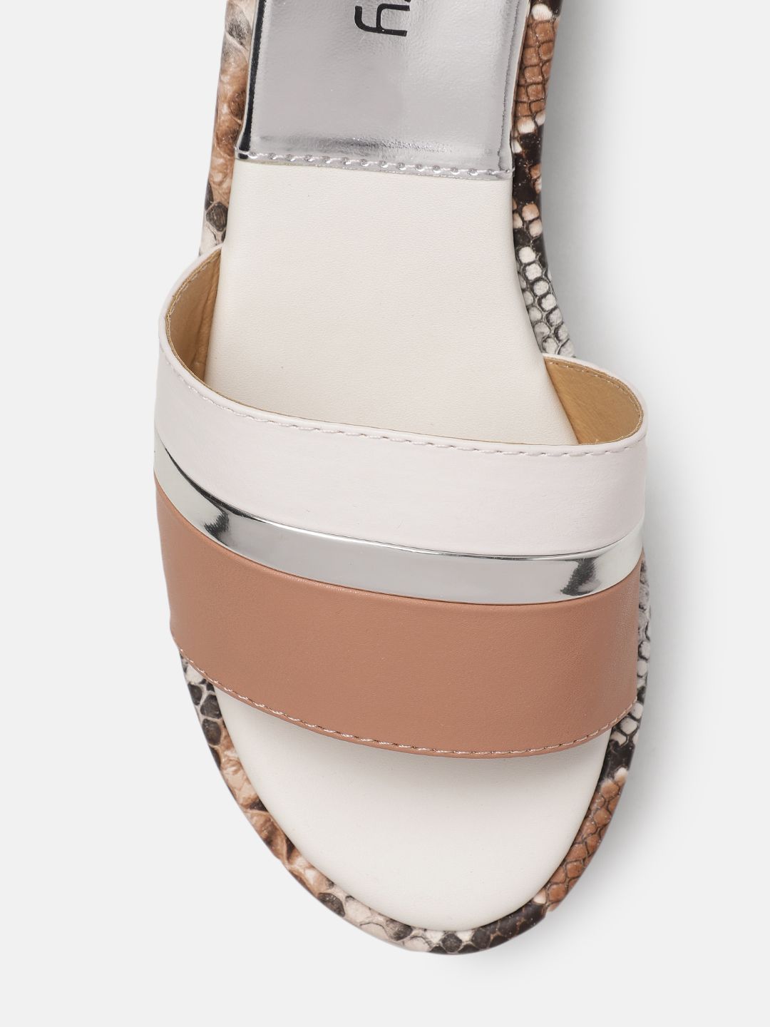 DressBerry Snake Skin Print Platform Sandals