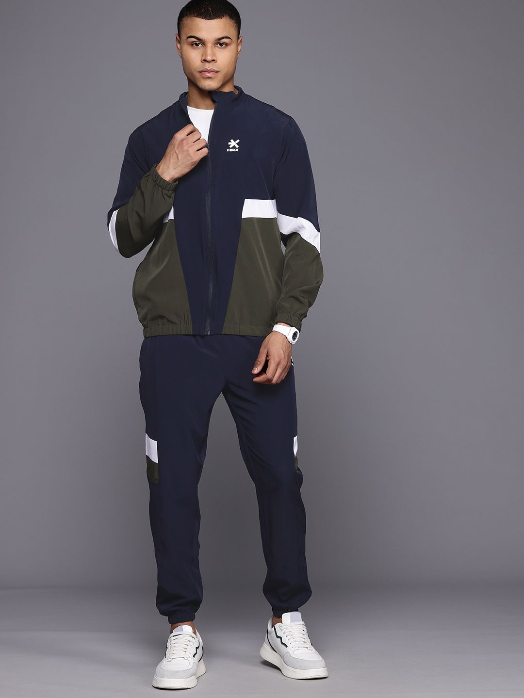 HRX by Hrithik Roshan Colour-block Casual Tracksuit