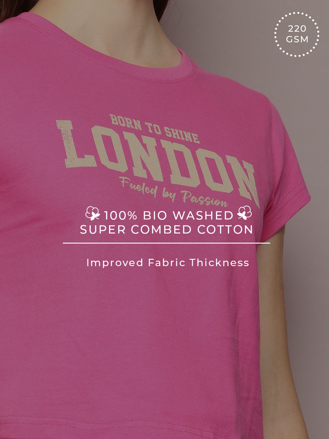 DILLINGER Typography Printed Crop Pure Cotton T-shirt